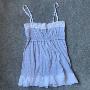 Grey Abercrombie & Fitch top lace detail